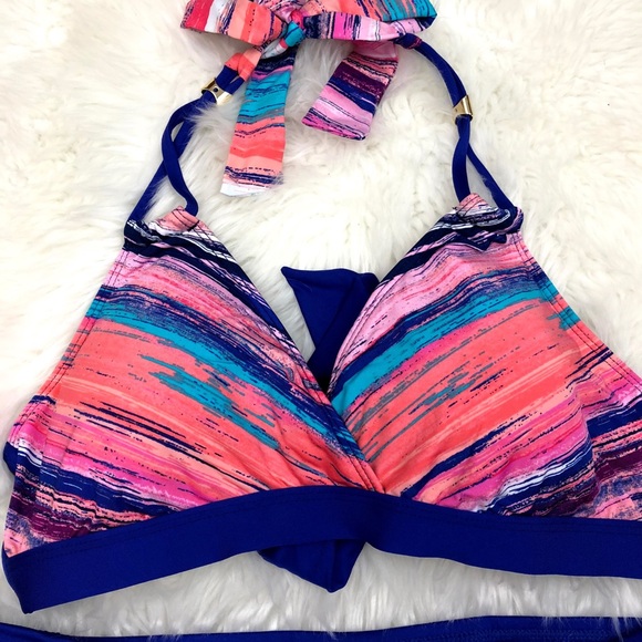 🇺🇸Liz Claiborne Blue Coral Halter Bikini - Picture 3 of 6